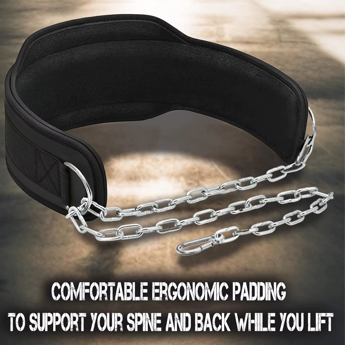 Heavy Duty Adjustable Steel Chain Dip Belt - 136Kg Capacity for Pull Ups, Dips & Gym Fitness