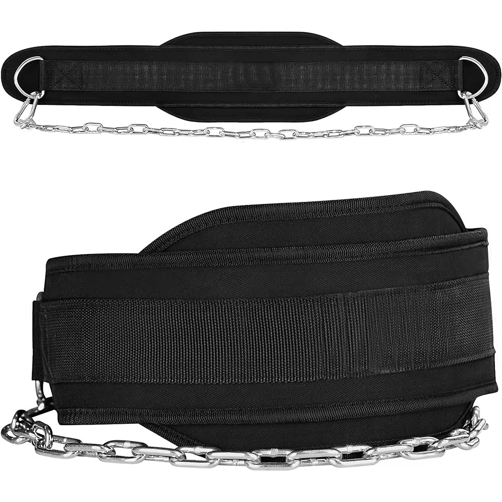 Heavy Duty Adjustable Steel Chain Dip Belt - 136Kg Capacity for Pull Ups, Dips & Gym Fitness