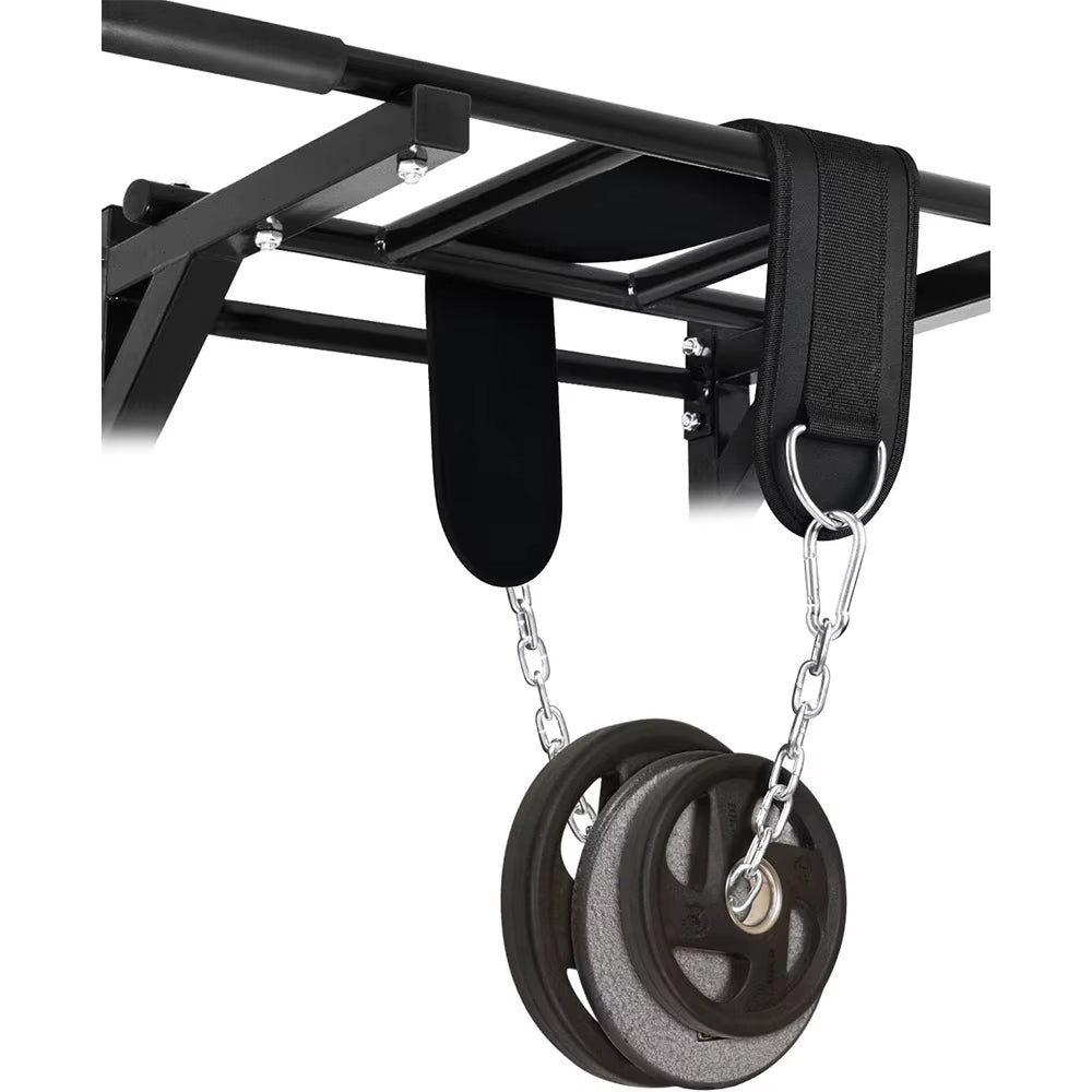 Heavy Duty Adjustable Steel Chain Dip Belt - 136Kg Capacity for Pull Ups, Dips & Gym Fitness