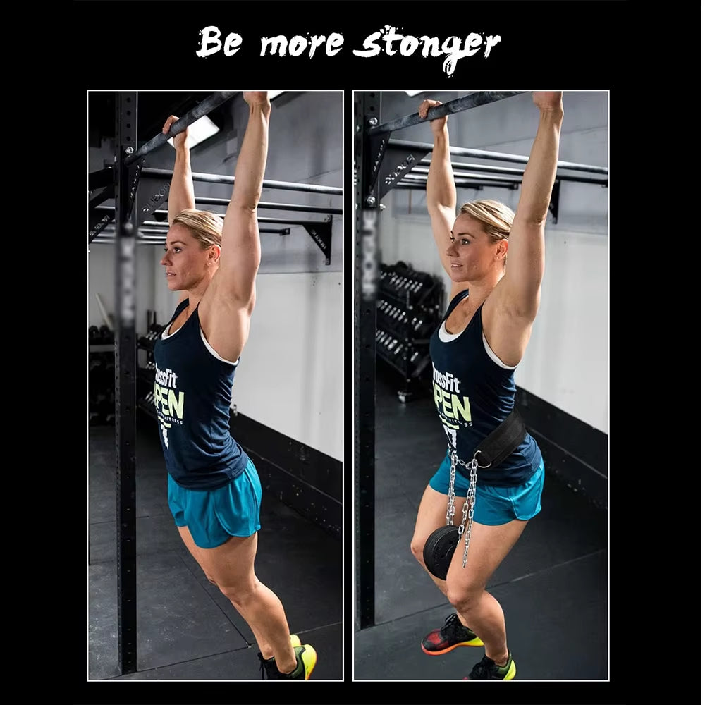 Heavy Duty Adjustable Steel Chain Dip Belt - 136Kg Capacity for Pull Ups, Dips & Gym Fitness